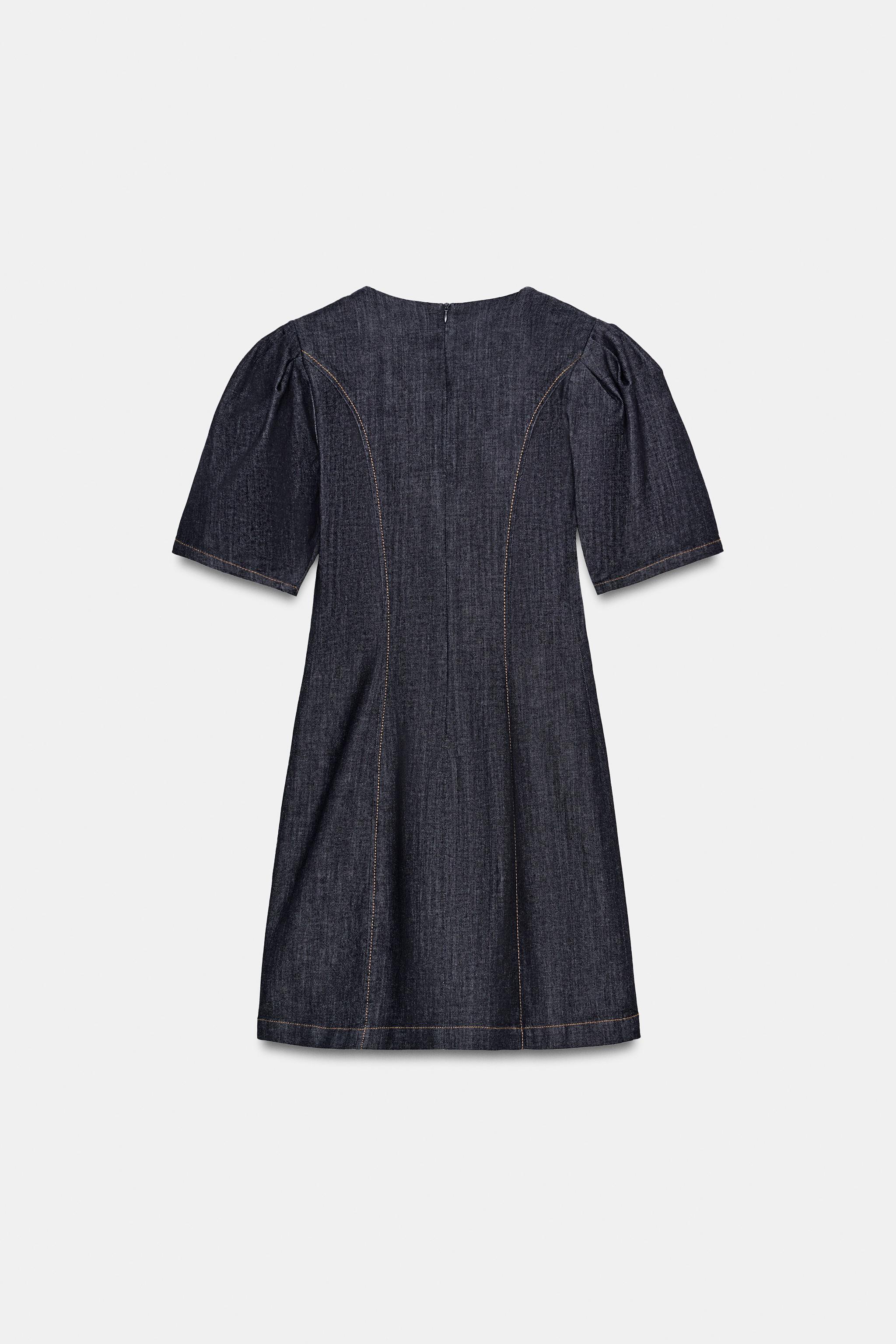 ROBE COURTE EN DENIM Z1975 À MANCHES BOUFFANTES